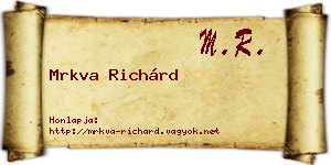 Mrkva Richárd névjegykártya